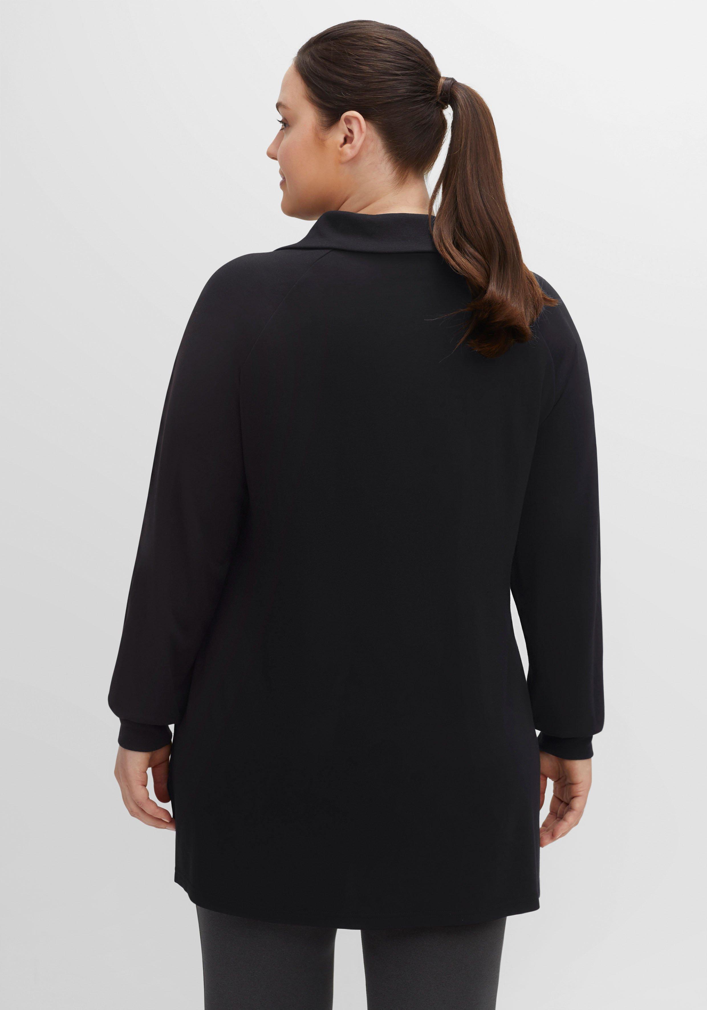 Relax-Longsweatshirt mit Troyerkragen