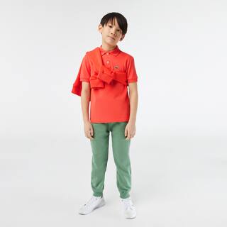 Polo enfant Lacoste regular fit en petit piqué uni Polos - Orange - Lacoste - Enfant