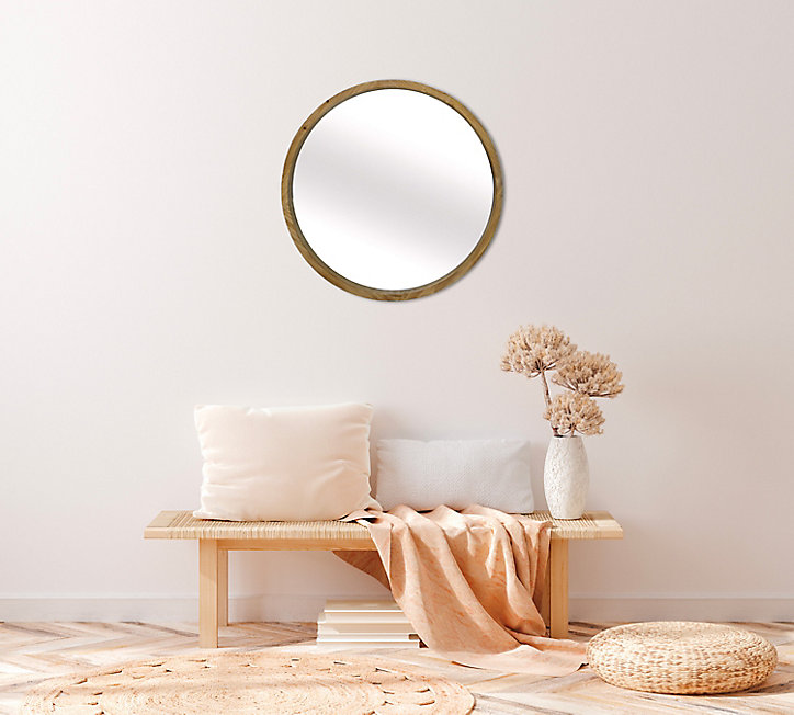Miroir mural naturel Wooden P.5,5 x Ø. 61,5 cm