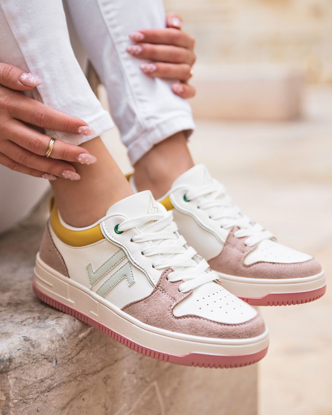 Basket femme rose à lacets - CL75 PINK