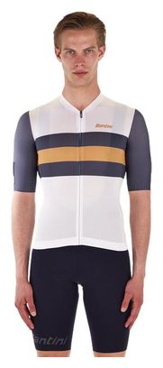 Maillot Manches Courtes Santini Eco Sleek Bengal Blanc