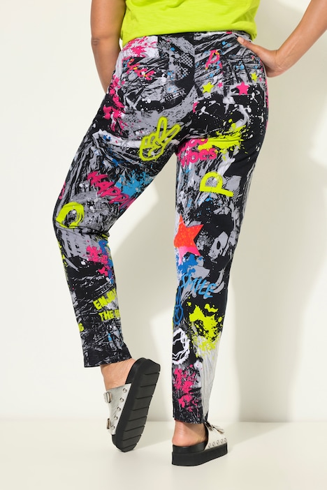 Joggpants, Sweat, bunter Mustermix, Elastikbund