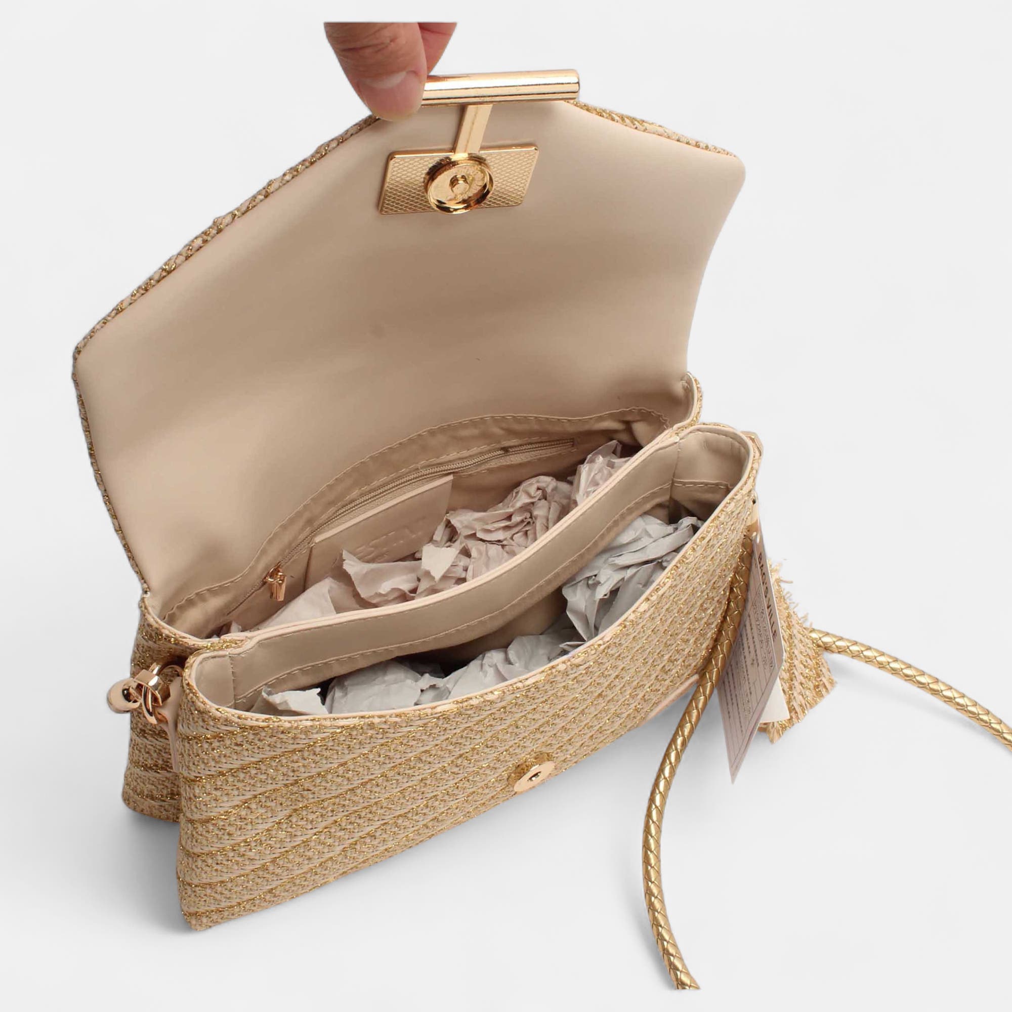 Sac bandoulière or