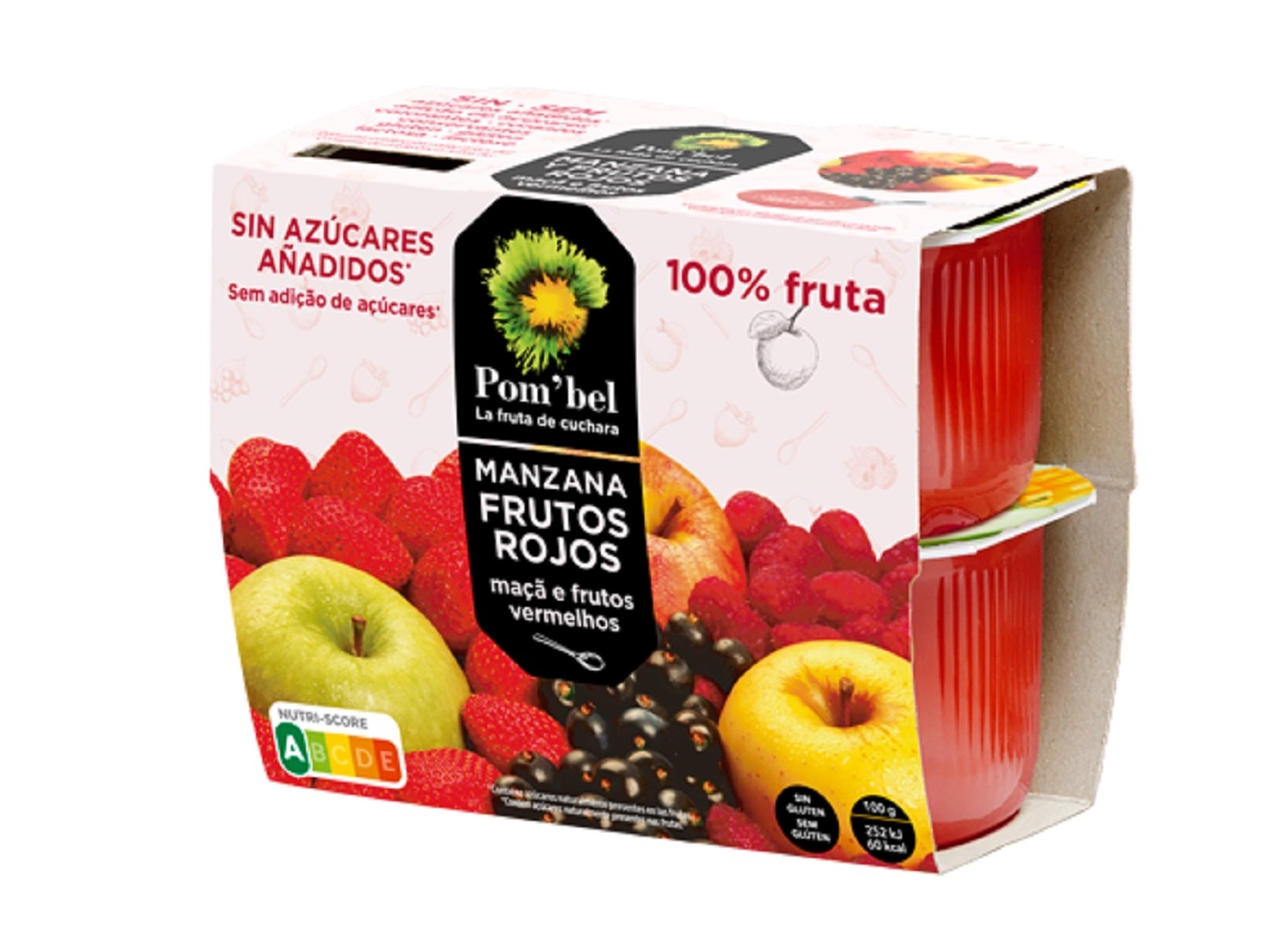 PURÉ DE FRUTA POM`BEL MAÇÃ FRUTOS VERMELHOS 4 X 100G