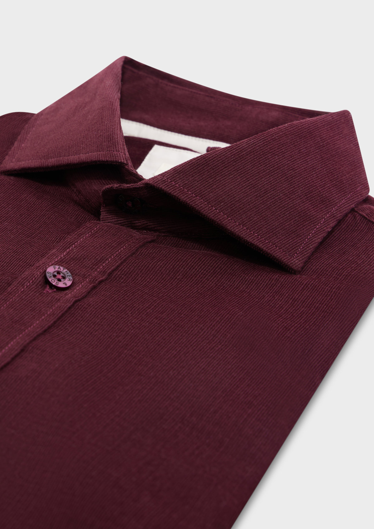 Chemise sport Slim en velours côtelé uni bordeaux