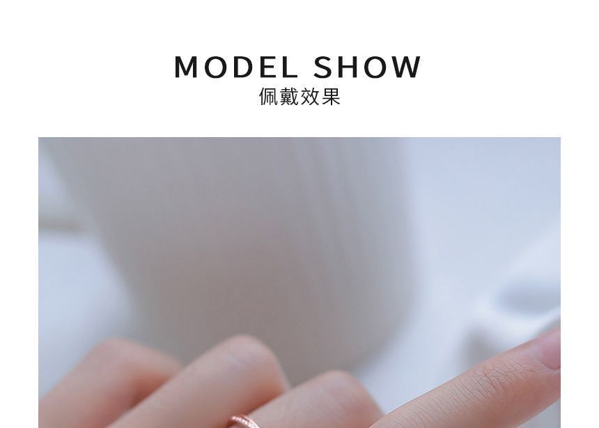 pexrl sieraden - gelaagde open ring van sterling zilver met strass