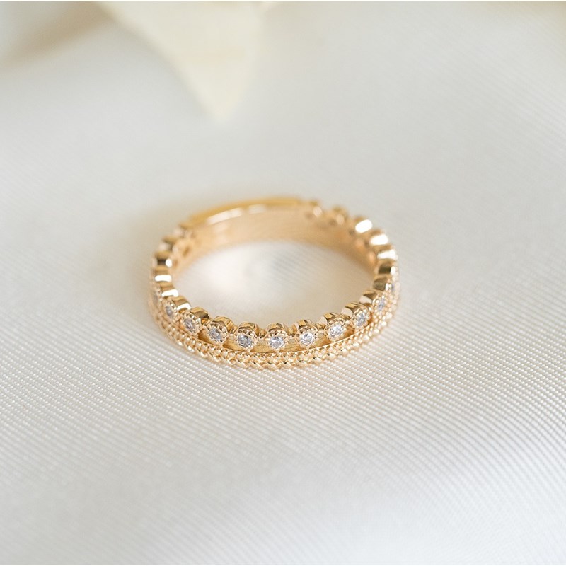 Bague Fine Plaqué Or Couronne Pierres Precieuses Zirconium