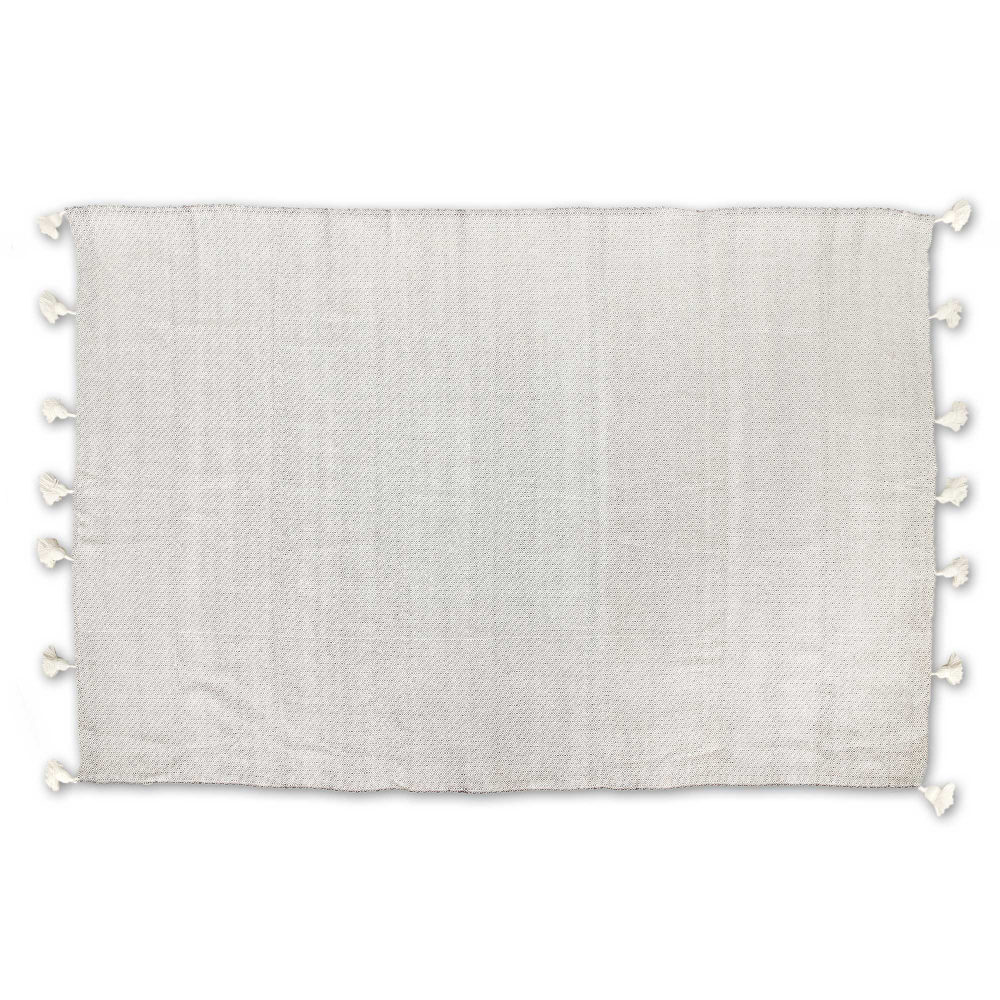 Baumwolldecke jacquard weiß-schwarz, B 300 cm, L 190 cm von fischer's lagerhaus