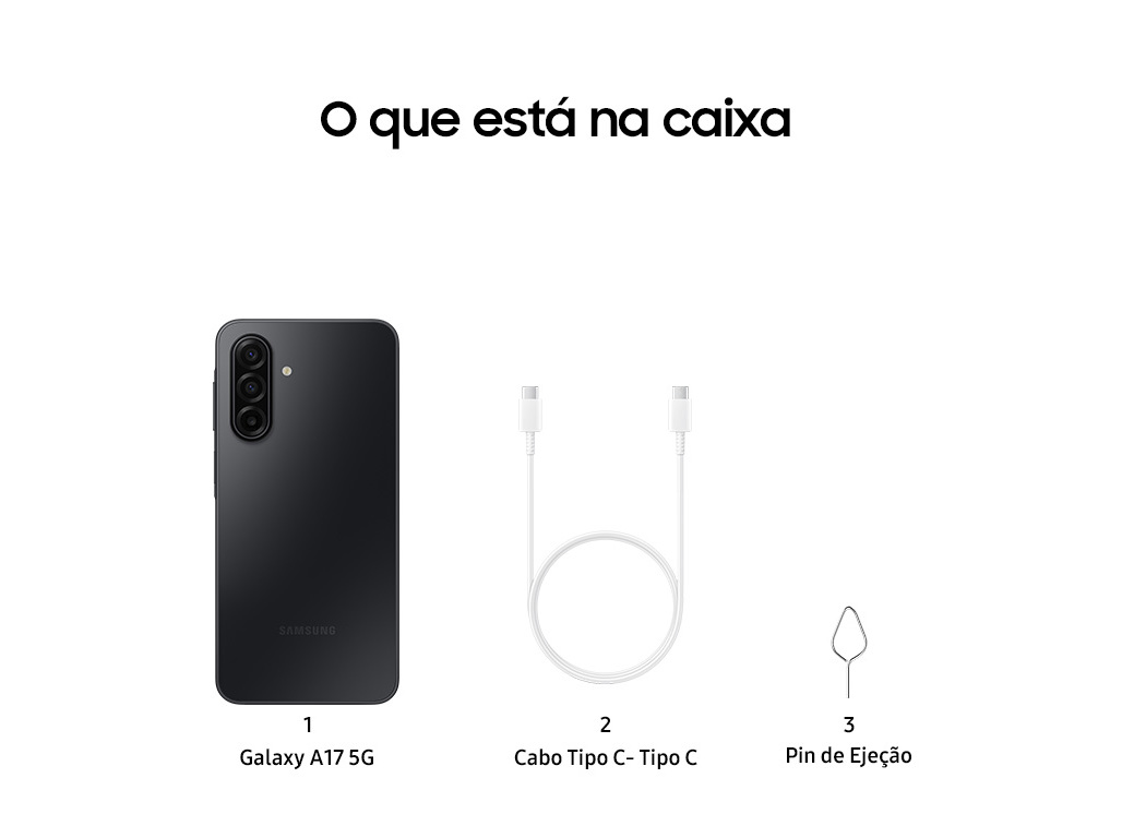 SMARTPHONE SAMSUNG PRETO 128GB GALAXY A17 5G