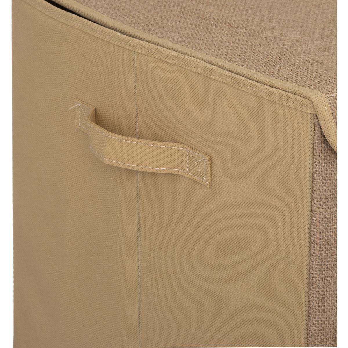 COFFRE NON TISSE JUTE ET POMPONS