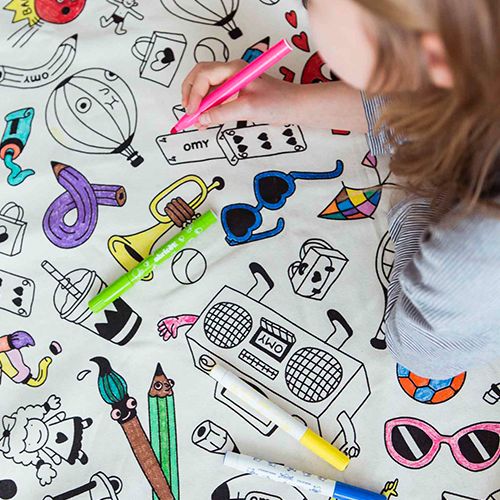 play&go speelkleed en opbergzak noomad - color your bag - paris