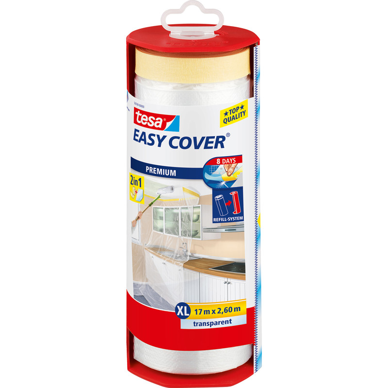 Tesa Easy Cover® folie masker met afplaktape in dispenser 2600mmx17m