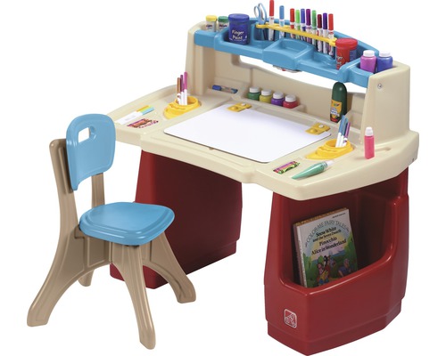 Kinderknutseltafel Step2 Deluxe Art Master Desk rood-beige
