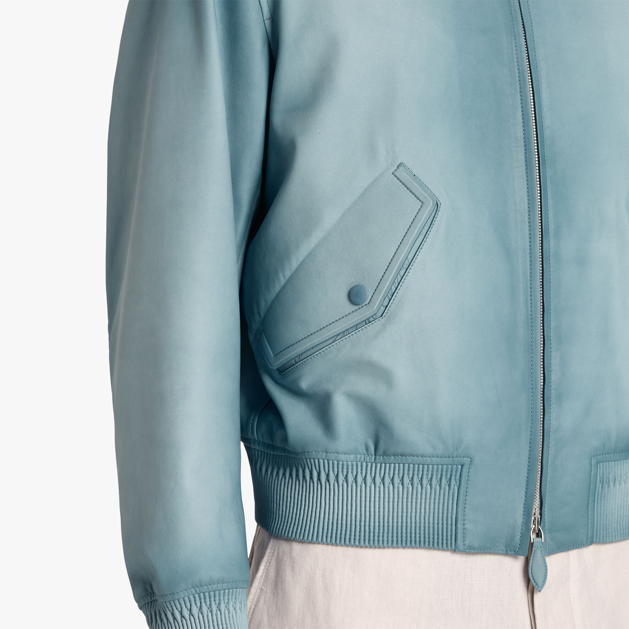 Bomber En Cuir Patine