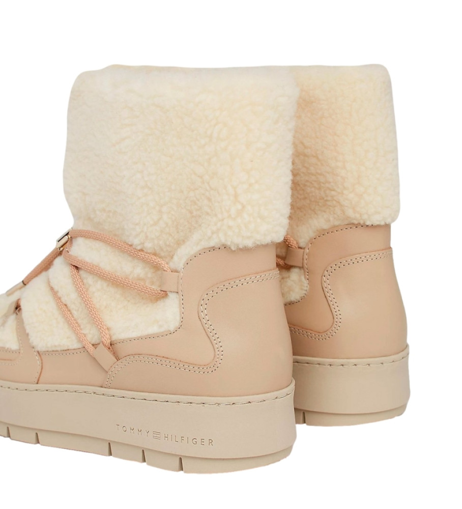 Botas de neve Tommy Hilfiger bege de pelúcia