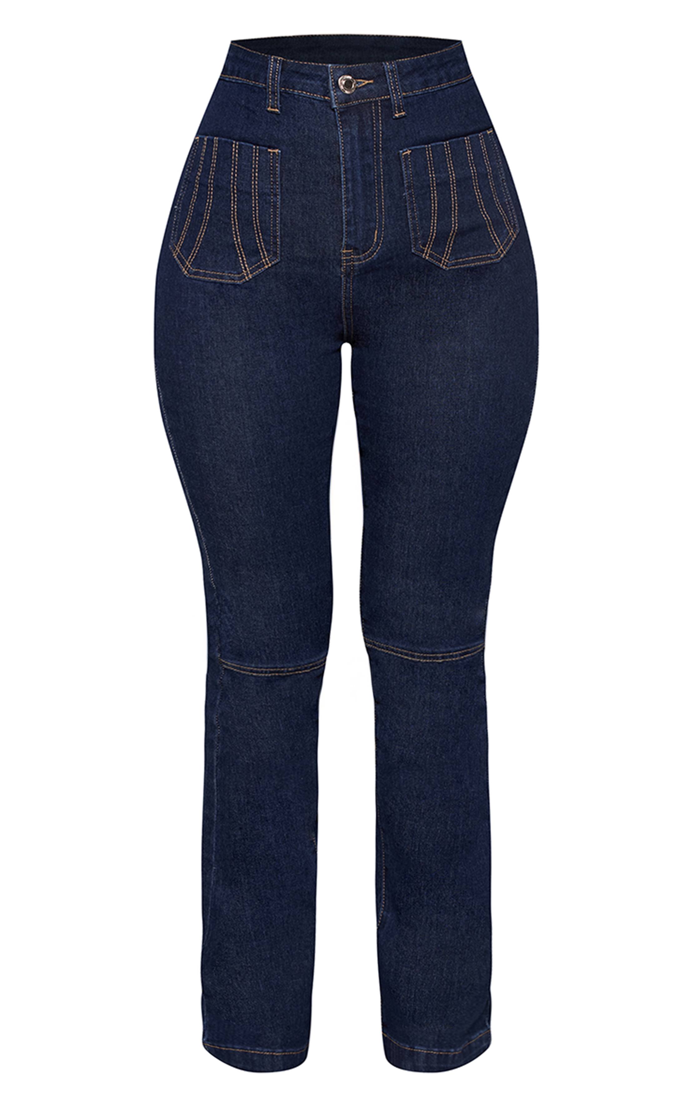 Bleu Indigo Jean Évasé Ajusté En Denim Petite