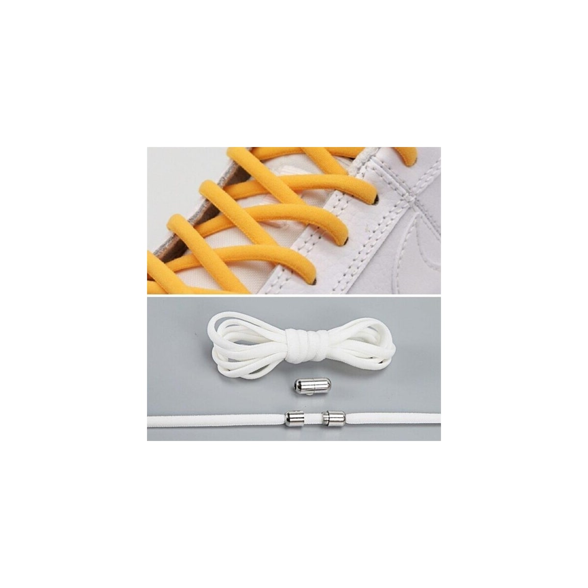 Elastiske Skolisser 1 Par - Hvite