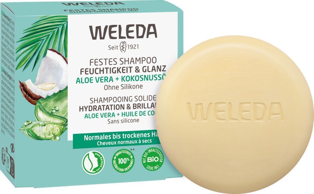 Weleda Festes Shampoo Feuchtigkeit & Glanz - für normales bis trockenes Haar