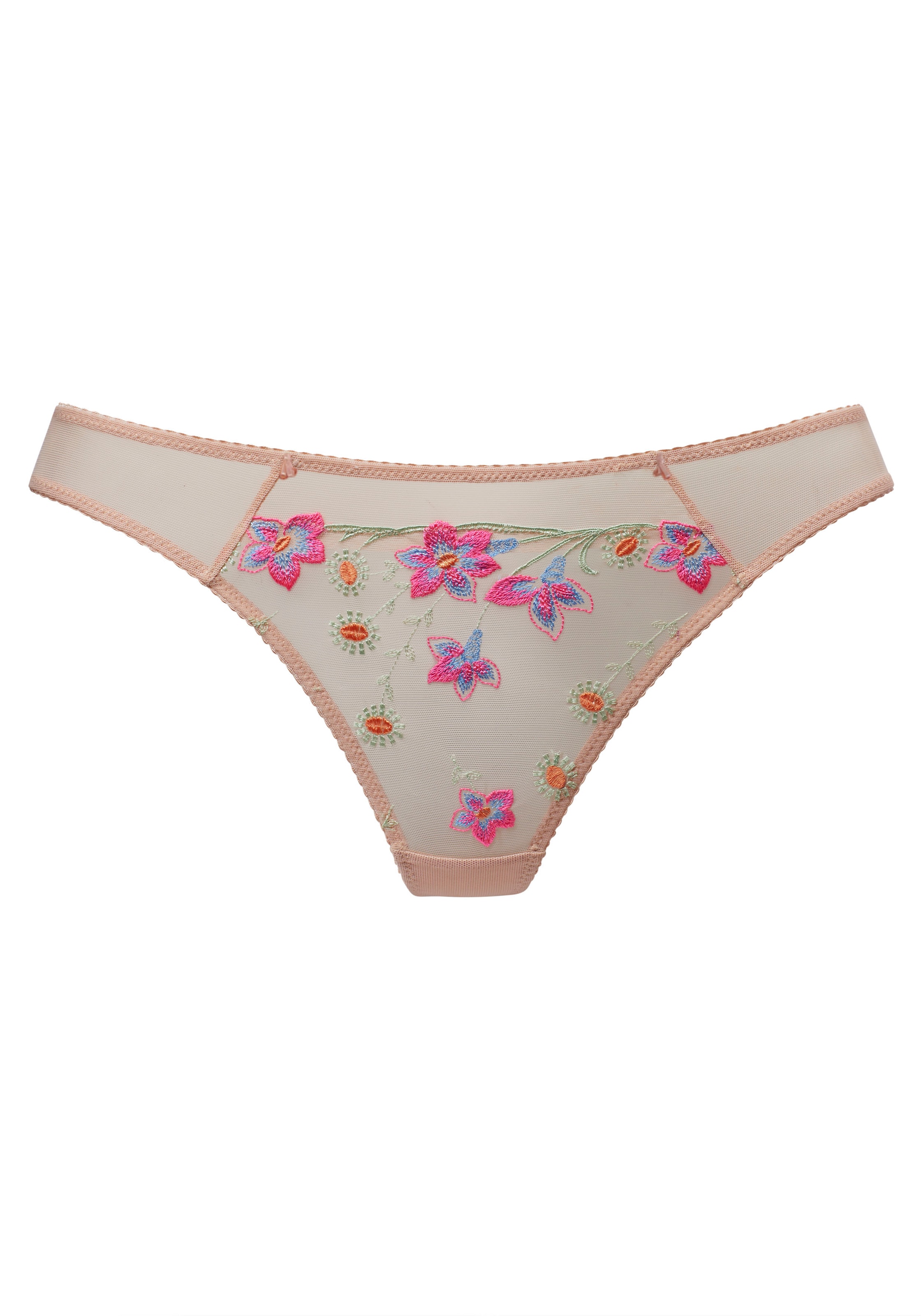 Vivance String , mit edler, neonfarbener Stickerei