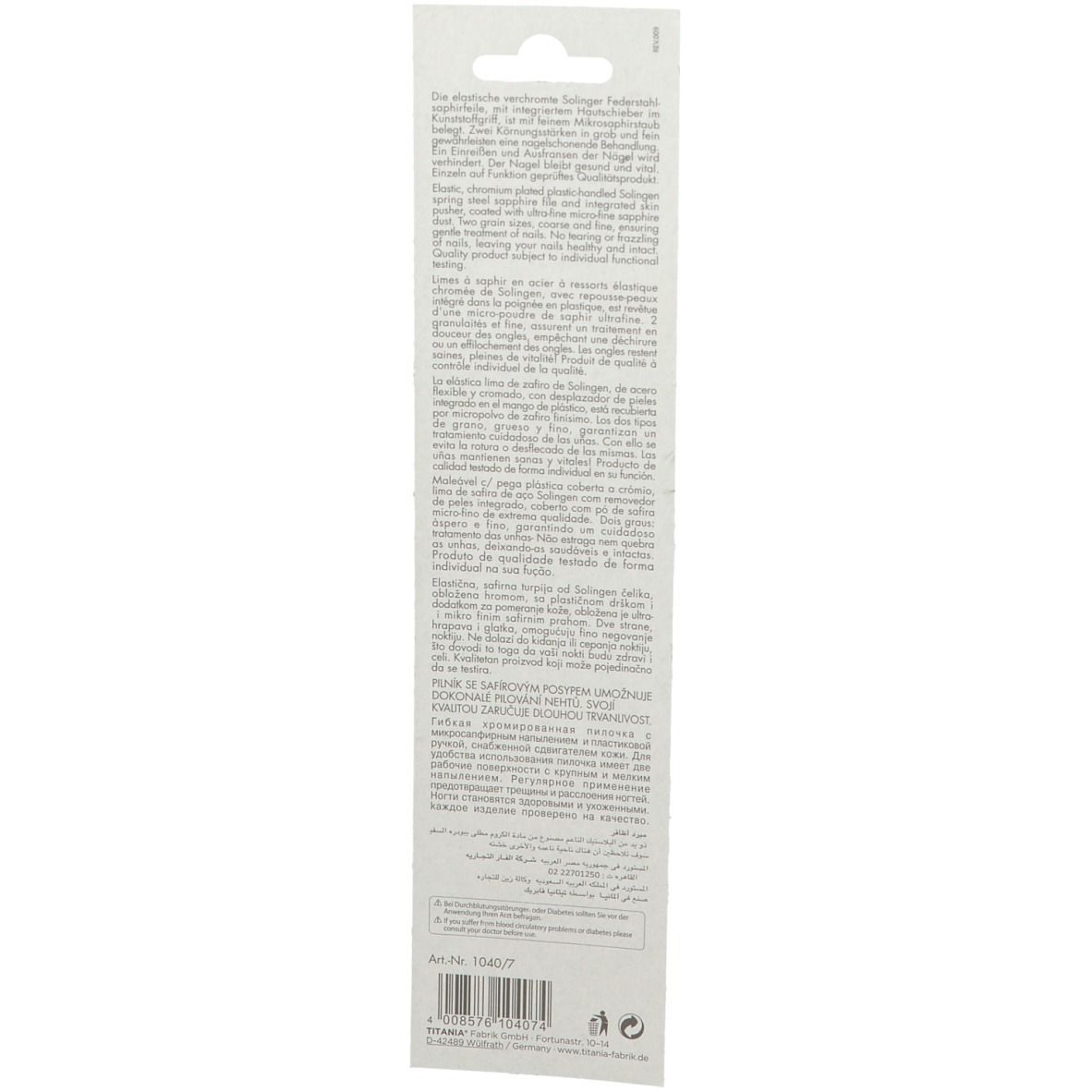 PARAM Diamant Nagelfeile 18 cm