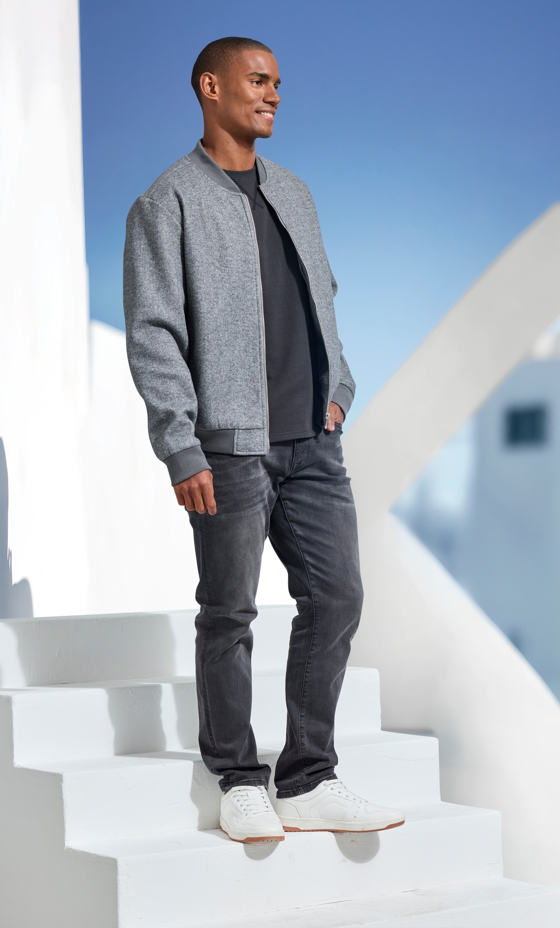 John Devin 5-Pocket-Jeans »Straight-fit Jeans« aus elastischer Denim-Qualität