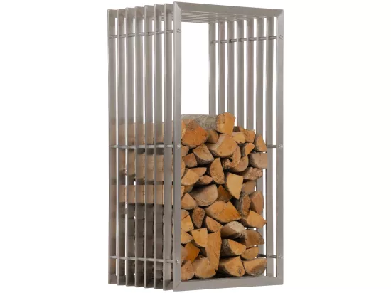 Etagère bois de cheminée - Métal - 50 x 40 x 100cm - Acier inoxydable - Irving
