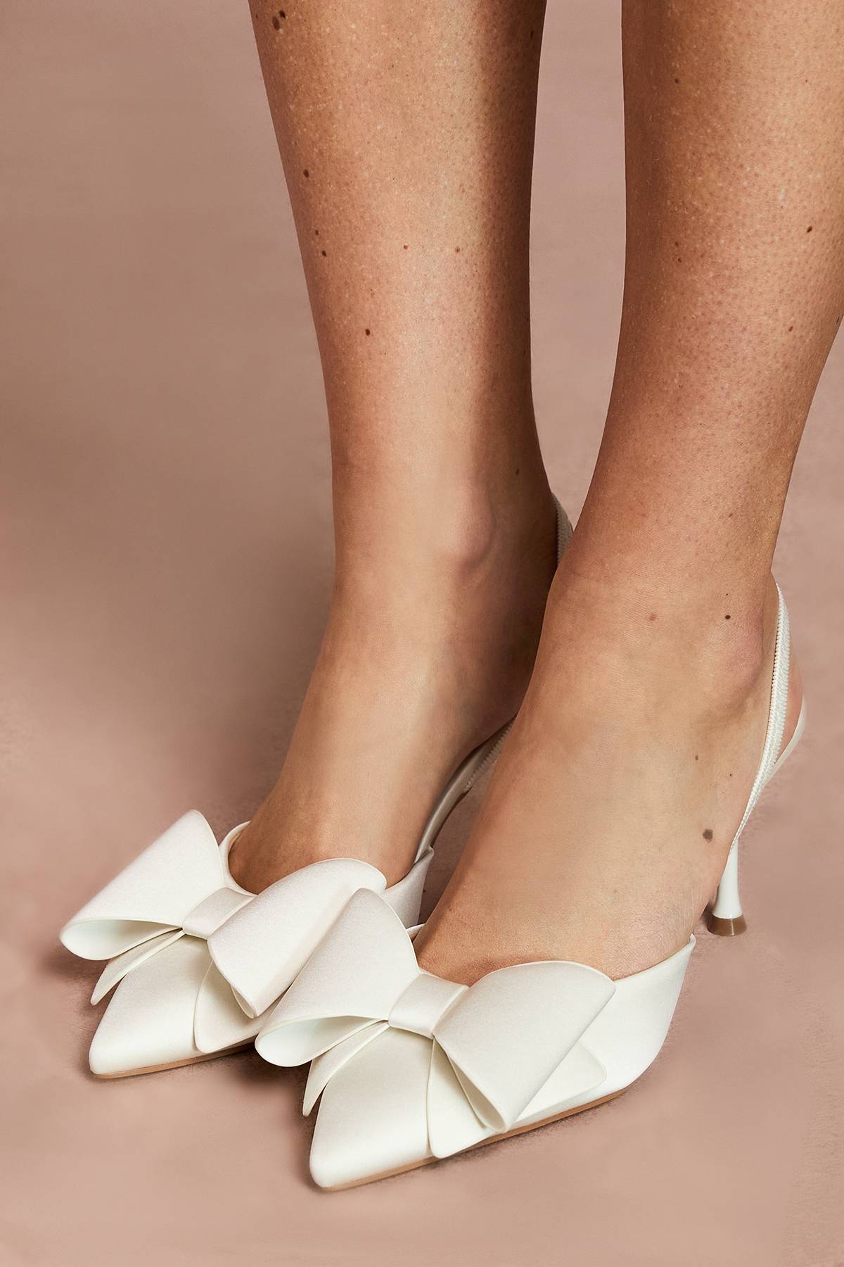 Coast Escarpins De Mariée Lola À Bride Arrière Avec Nœud En Satin Et Talon Aiguille Moyen
