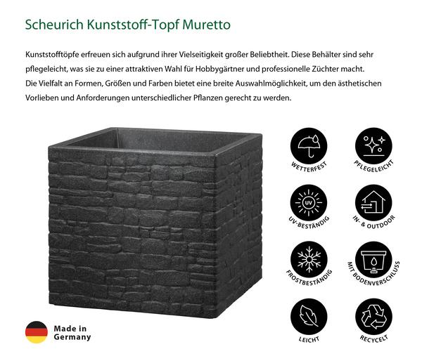 Scheurich Kunststoff-Topf Muretto, quadratisch