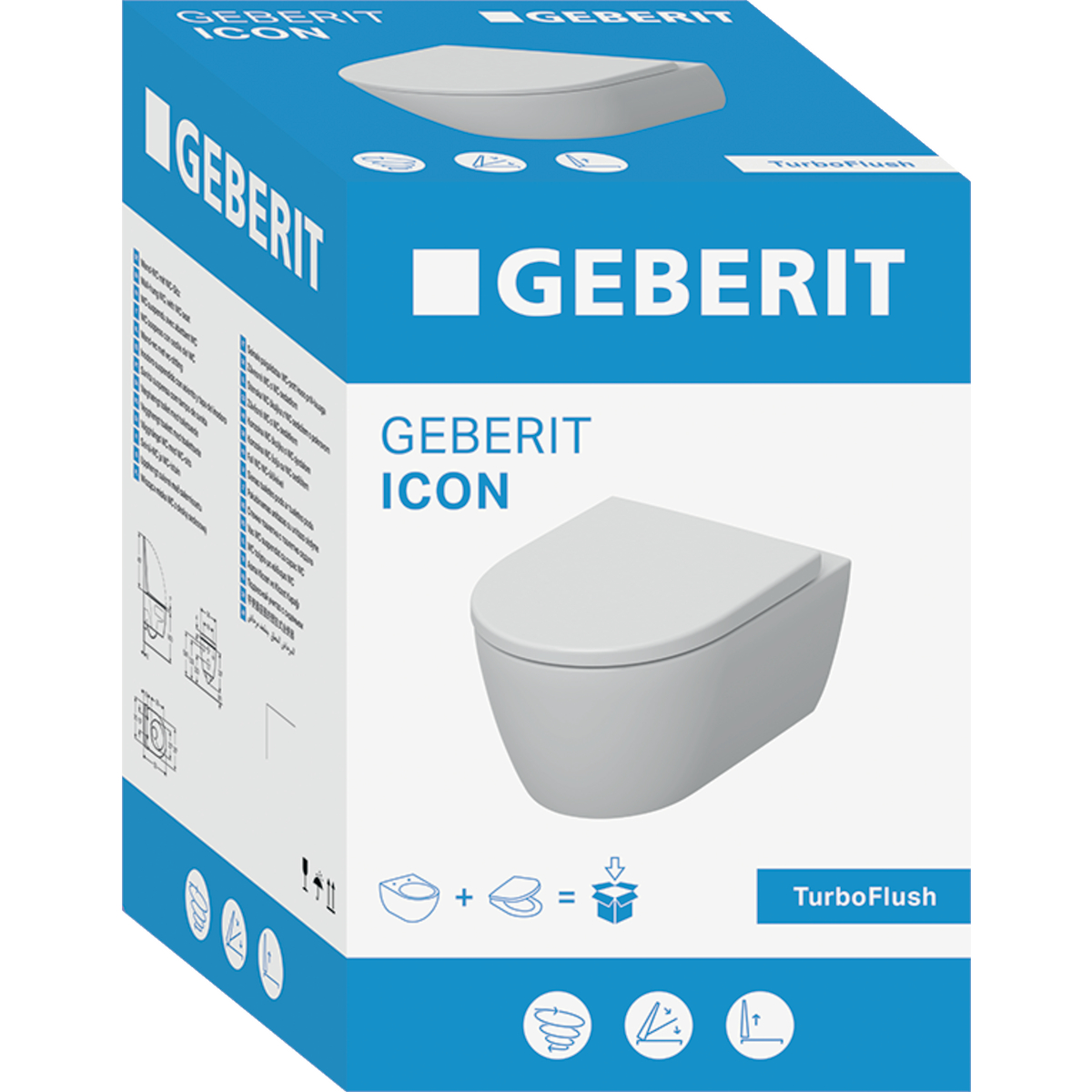 Geberit iCon toilet met Turboflush, Keratect en softclose zitting wit glans