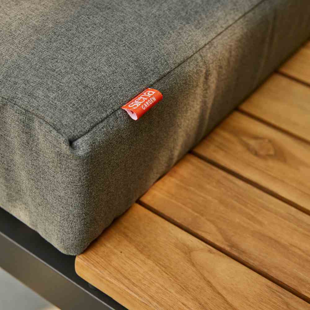 4-tlg-Ecklounge-Set ALVIDA - anthrazit-Teakfarben - 172x80 cm