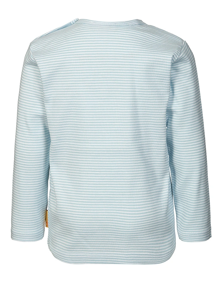 Langarmshirt BASIC geringelt in hellblau/weiß