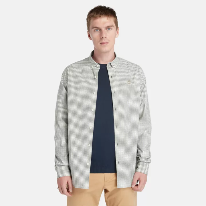 Chemise vichy en popeline pour homme en vert