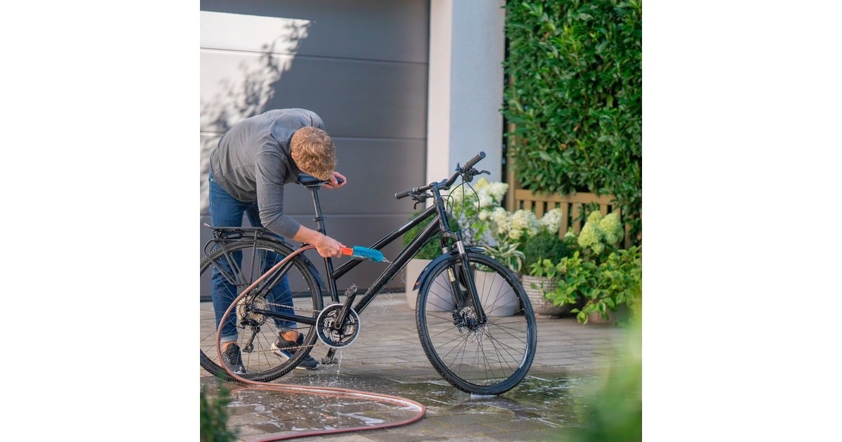GARDENACleansystem fietsborstel, voor fietsen, aanhangers en kinderwagens wasborstel  (Grijs/turquoise, 18848-20)