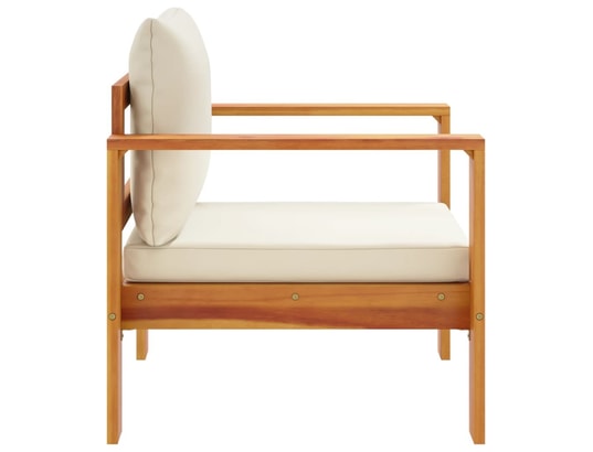 VIDAXL - Fauteuil Chaise de jardin avec coussins bois massif d'acacia
