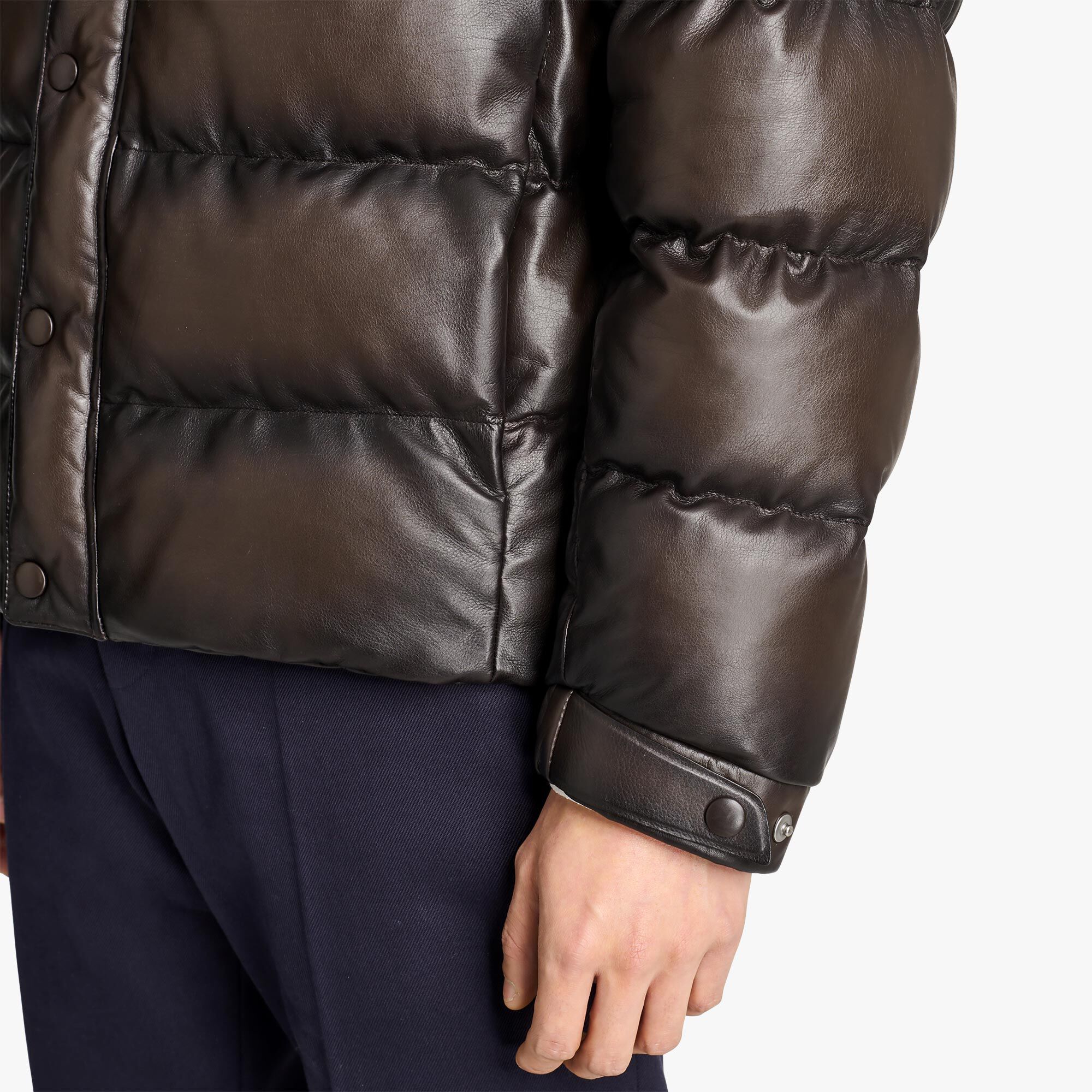 Doudoune En Cuir Patine