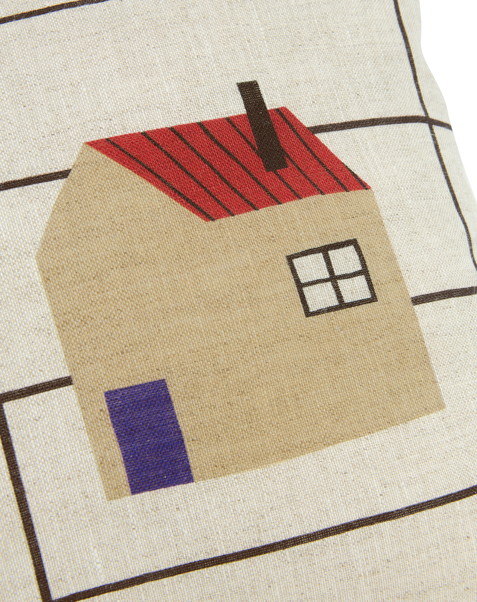 Coussin rectangulaire en lin français vibes s | Noir
