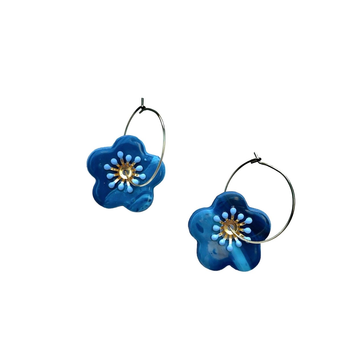 Boucles d'oreilles, créoles fleur