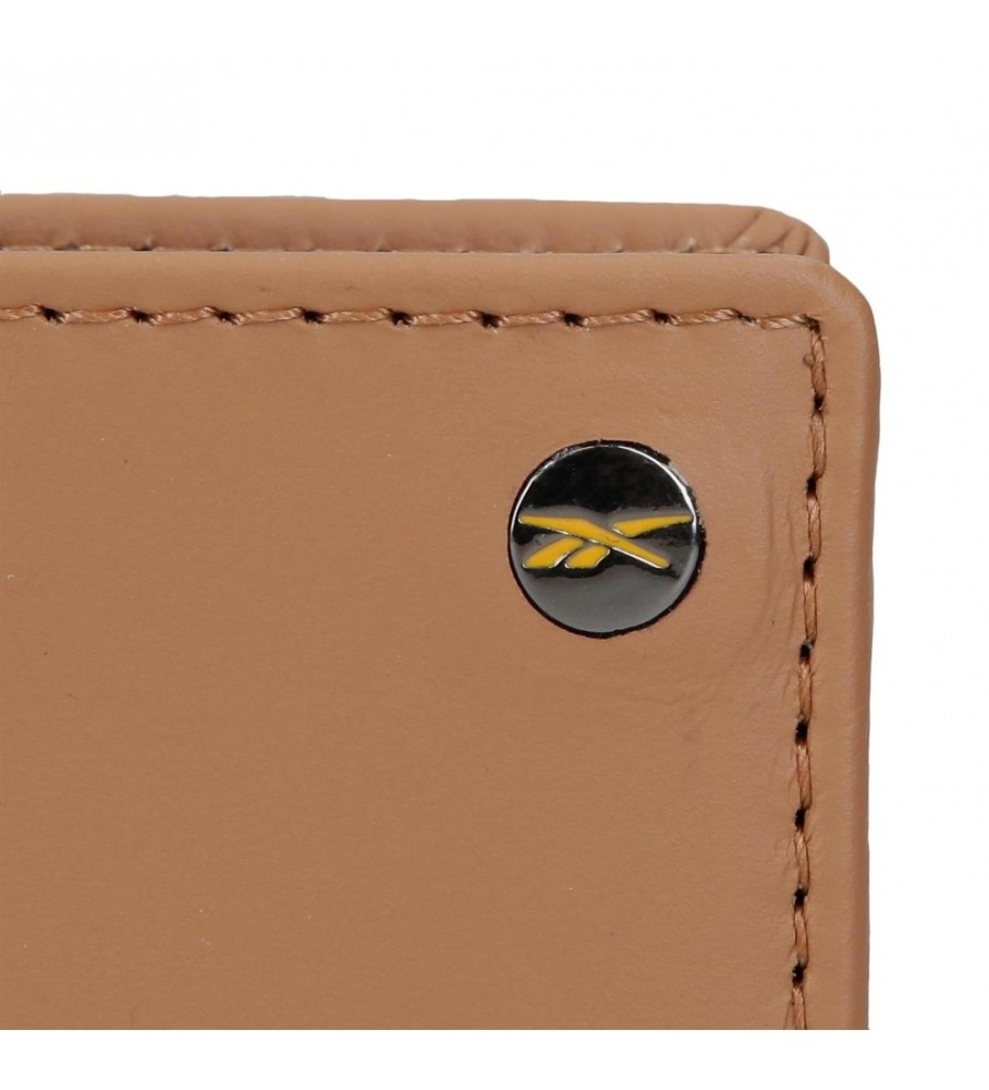 Carteira vertical Reebok Switch com fecho de clique, marrom