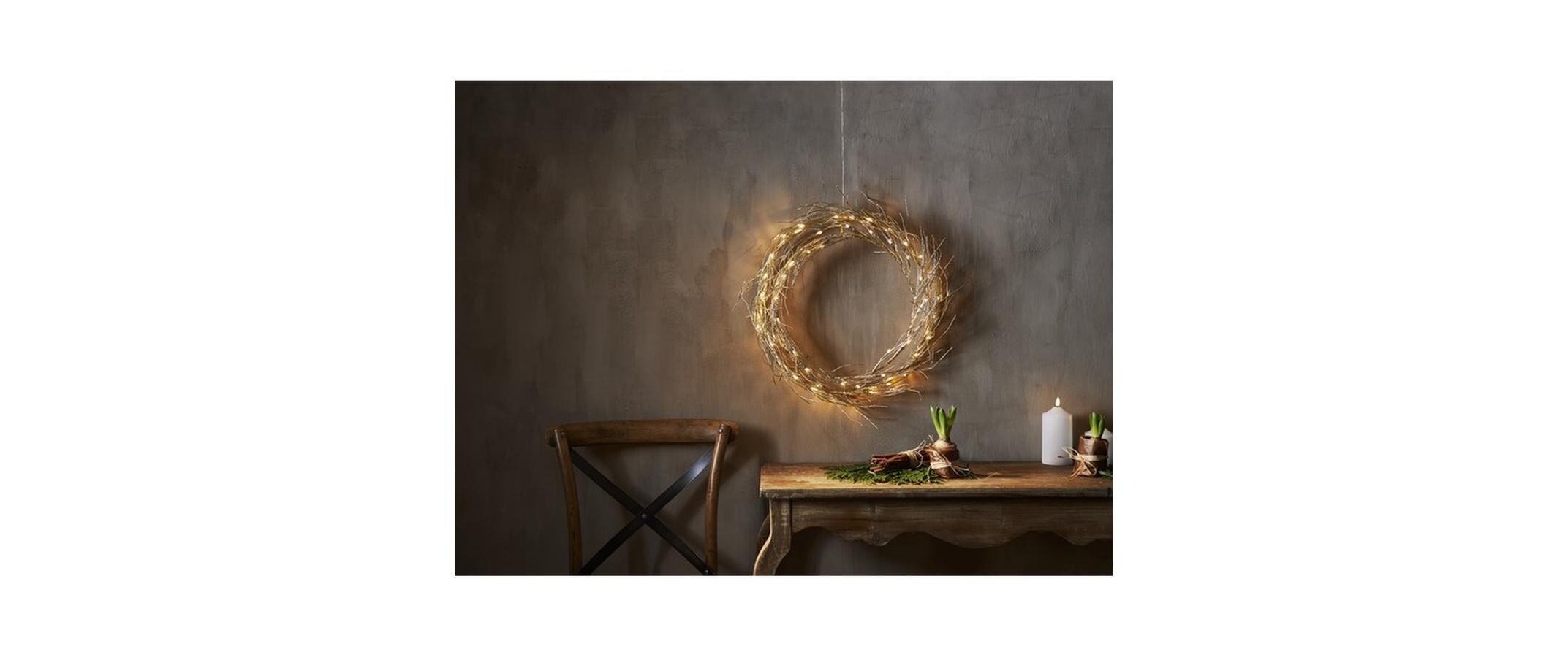 LED-Weihnachtskranz Fizzy 50 LED, 45 cm, indoorFestlicher Leuchtkranz mit 2 Reihen