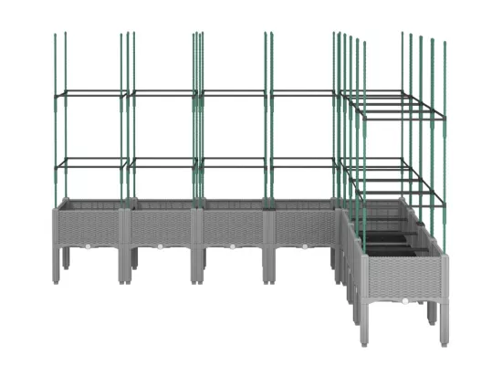 Jardinière bac lit surélevé grise 200 x 160 x 142 cm 02_0038354