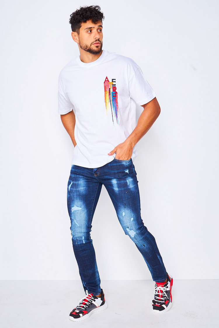 T-shirt blanc broderie Atelier
