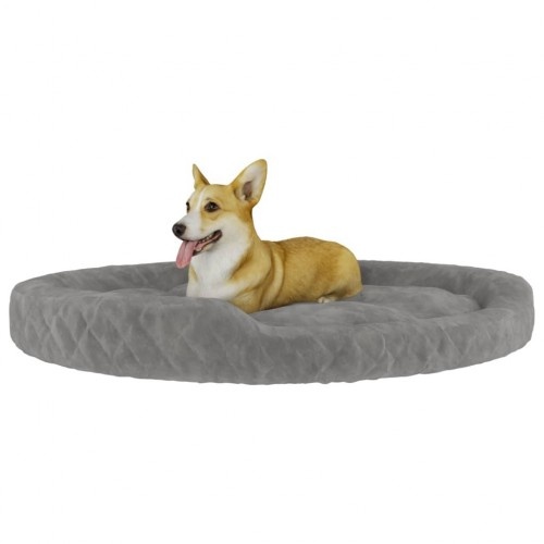 Cama redonda acolchoada cinza claro Vidaxl para cães
