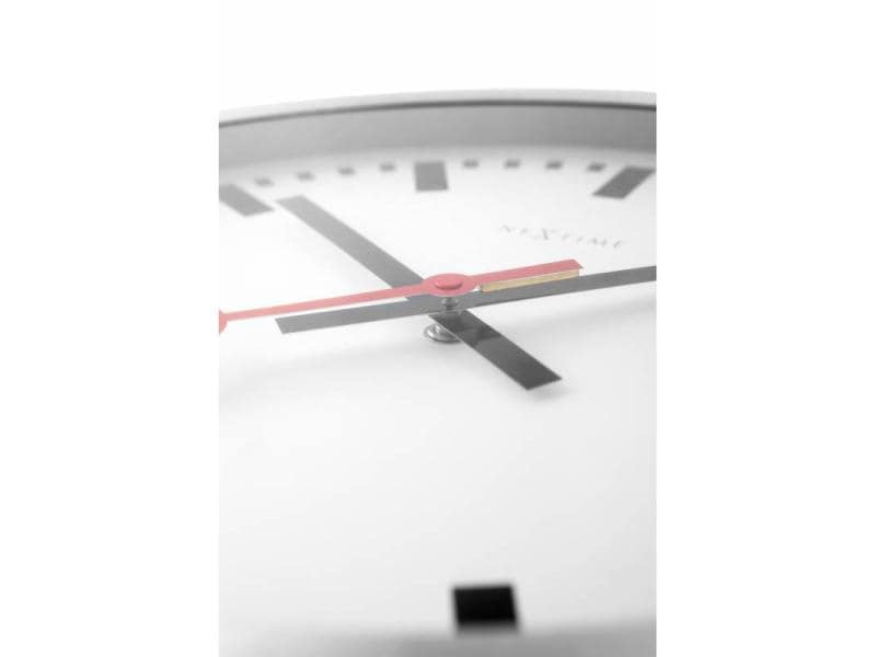 NeXtime Wanduhr Station Ø 35 cm Weiss Analoge Wanduhr