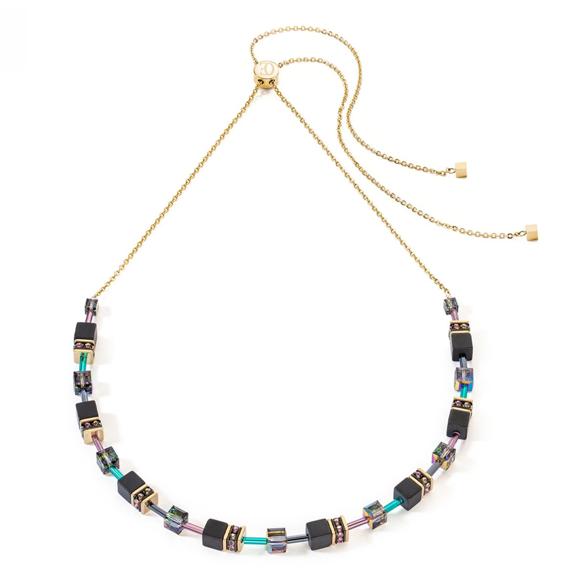 Collier Coeur de lion GeoCUBE® Iconic NatureChain noir multicolore
