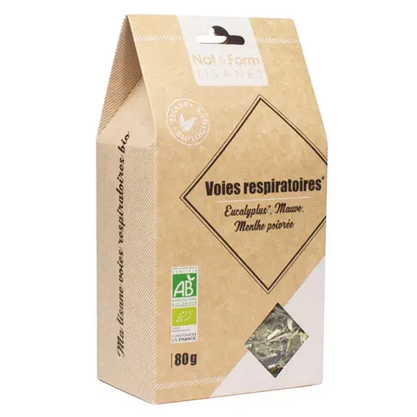 Chá de ervas orgânico para o trato respiratório Nat & Form 80g