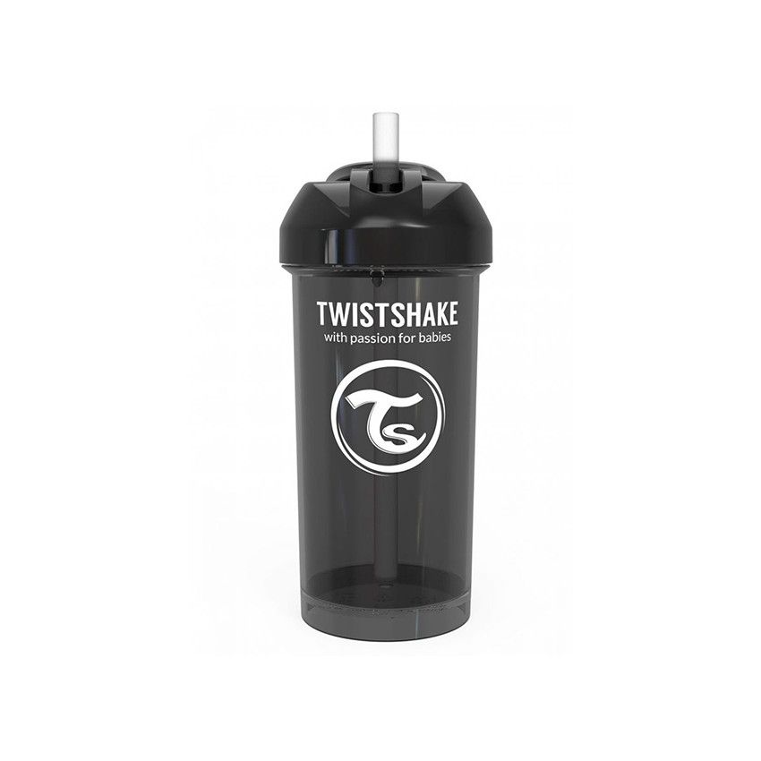 Tasse avec paille 360 ml - 6M+ - Noir - Ecru