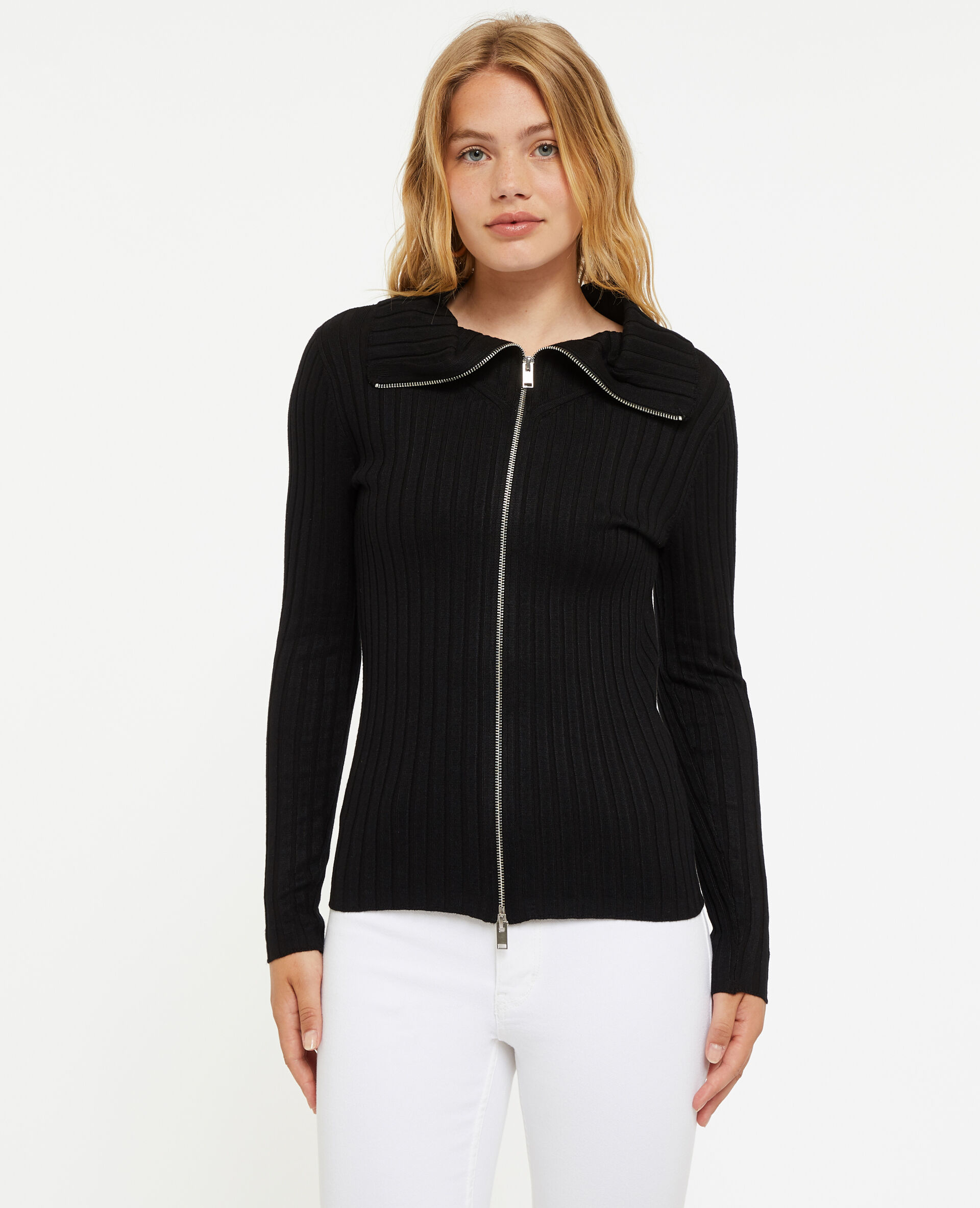 Gilet zippé col montant - Noir