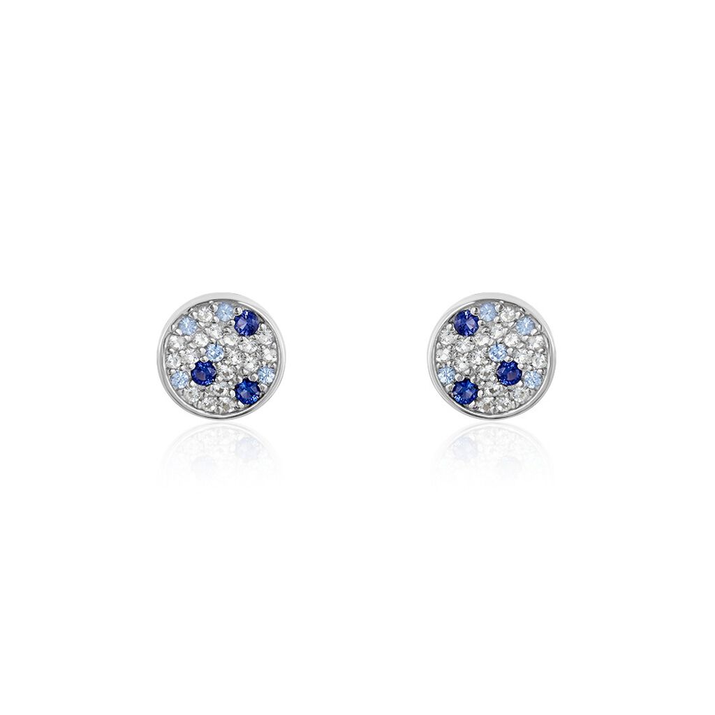 Boucles D'oreilles Puces Nelig Argent Blanc Oxyde De Zirconium