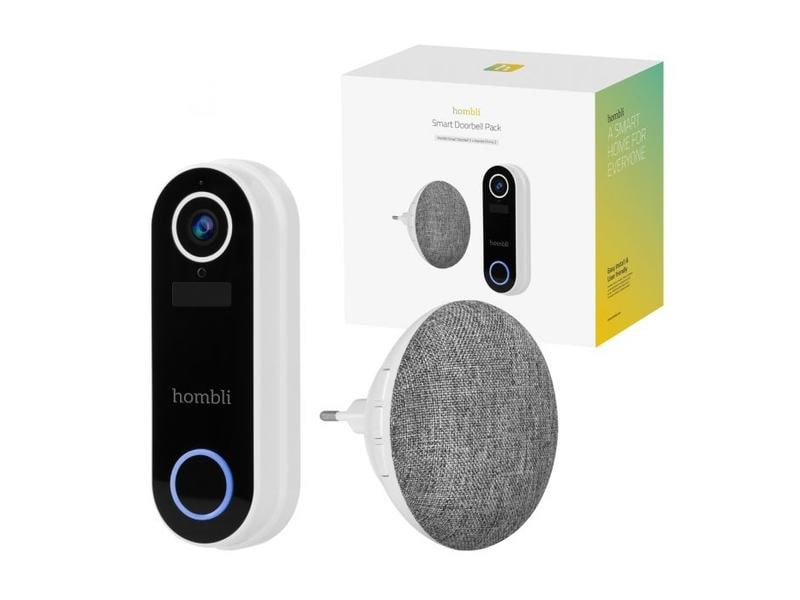 hombli Smart Doorbell Pack, Weiss Hombli Smart Doorbell 2 und Hombli Chime 2 Türgong