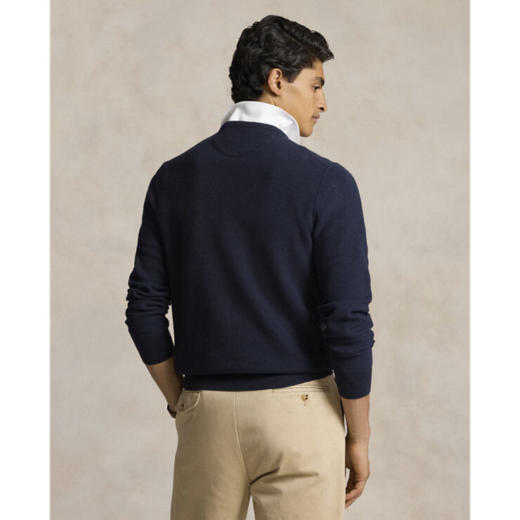 Polo Ralph Lauren Textured Cotton Crewneck Sweater Navy htr